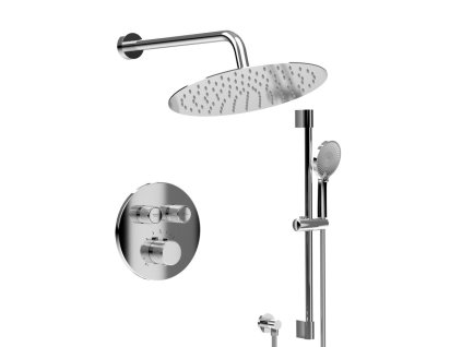 SMART SELECT podomítkový sprchový set s termostatickou baterií, 2 výstupy, posuvný držák sprchy, chrom