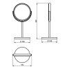 ANNA kosmetické zrcátko na postavení, Ø 163mm, oboustranné, chrom