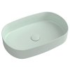 INFINITY OVAL keramické umyvadlo na desku, 55x36cm, zelená mint