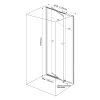 AMICO sprchové dveře výklopné 1040-1220x1850mm, čiré sklo