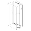 AMICO sprchové dveře výklopné 740-820x1850mm, čiré sklo