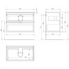 ALTAIR skříňka s deskou 87,5 cm, černá mat/dub emporio