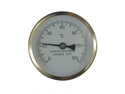 Klum Teploměr bimetalový DN 100, 0 - 120 °C, zadní vývod 1/2", jímka 100 mm - PR3055