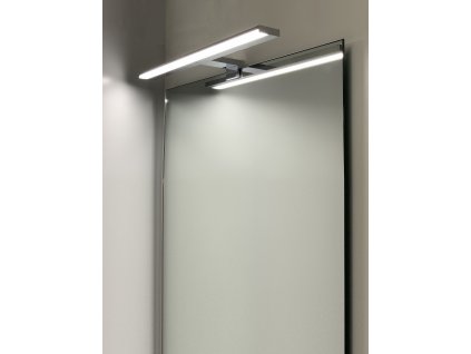 Amirro Zrcadlo na chodbu do předsíně nástěnné PURE LIGHT 5 mm 80 x 60 cm s leštěnou hranou a s LED lampičkou 410-845