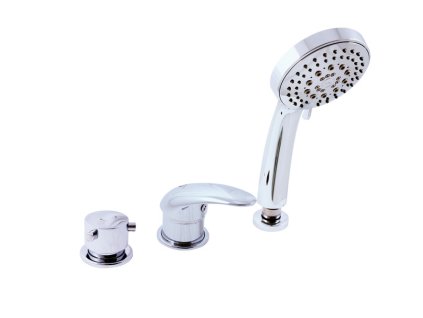 DUNAJ - Vanová baterie 3-otvorová, naplnění přes přepad, Chrom D475.0P, RAV Slezák (Barva Chrom, Rozměr 3,8")