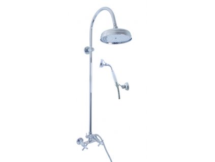 Vodovodní baterie sprchová MORAVA RETRO s hlavovou a ruční sprchou, Barva: chrom, Rozměr: 150 mm - MK181.5/3