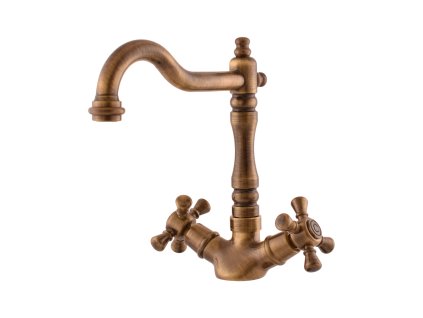 MORAVA RETRO - Dřezová baterie, Stará mosaz (Bronz) MK320.0/8SM, RAV Slezák (Barva Stará mosaz (Bronz), Rozměr 3,8")