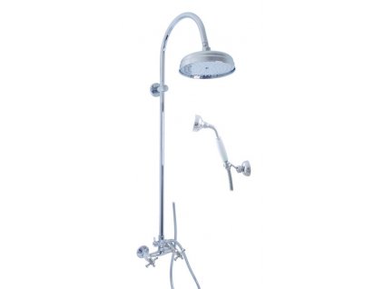 Vodovodní baterie sprchová MORAVA RETRO s hlavovou a ruční sprchou, Barva: chrom, Rozměr: 100 mm - MK381.0/3