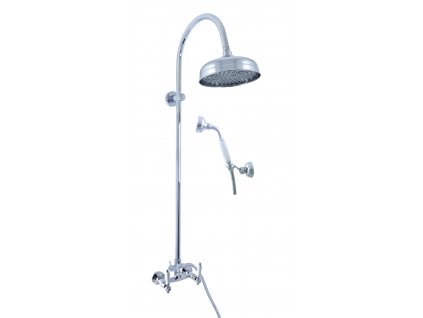 Vodovodní baterie sprchová MORAVA RETRO s hlavovou a ruční sprchou, Barva: chrom, Rozměr: 100 mm - MK581.0/3