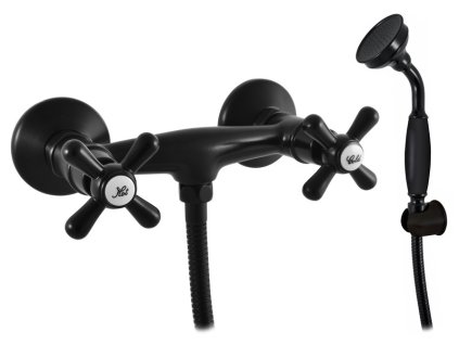 Slezák RAV MORAVA RETRO - Sprchový set s baterií, Černá - matná MK180.5/1CMAT