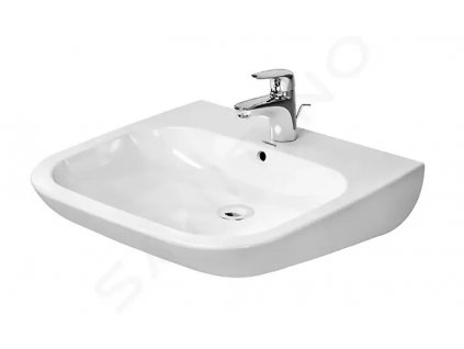 DURAVIT - D-Code Umyvadlo Med, 600x555 mm, s 1 otvorem pro baterii, alpská bílá (23126000002)