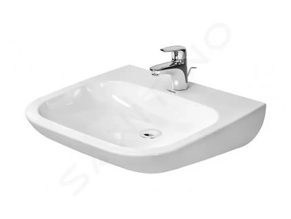 DURAVIT - D-Code Umyvadlo Med, 600x555 mm, s 1 otvorem pro baterii, alpská bílá (23136000002)