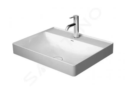 DURAVIT - DuraSquare Umyvadlová mísa 600x470 mm, bez přepadu, s otvorem pro baterii, DuraCeram, bílá (2354600041)