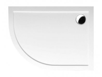 RENA R sprchová vanička z litého mramoru,čtvrtkruh 100x80cm, R550, pravá, bílá - 76511