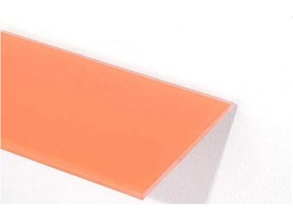 Amirro Oranžová polička COVER 60 x 12 cm ze skla lacobel, bez úchytů 100-043