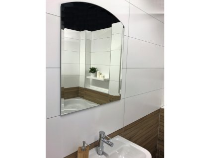 Amirro Zrcadlo na zeď do pokoje ložnice koupelny tvarové ROMANCE 60 x 75 cm oblouk portál s fazetou o šířce 20 mm 125-601