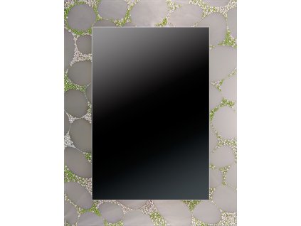 Amirro Luxusní skládané zrcadlo na zeď do pokoje do ložnice dekorativní AQUA 80 x 60 cm s ručně lepenými kamínky Swarovski 800-035