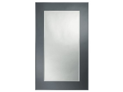 Fazetované zrcadlo na zeď do pokoje ložnice dekorativní TOMÁŠ 60 x 100 cm s šedým zrcadlovým podkladem 701-019