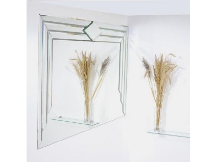 Luxusní zrcadlo na zeď do pokoje ložnice dekorativní s aplikacemi WINDSOR 130 x 80 cm zdobené fazetovanými lištami 703-521