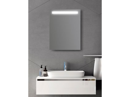 Zrcadlo na zeď chodbu do pokoje ložnice předsíně koupelny LUNA LED - 60 x 80 cm s LED podsvíceným pruhem 901-022
