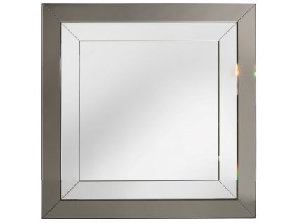 Amirro Zrcadlo na zeď do pokoje ložnice dekorativní DUO 80 x 80 cm se šedými a stříbrnými fazetovanými lištami 711-195