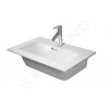 DURAVIT - ME by Starck Umyvadlo nábytkové Compact, 630x400 mm, s 1 otvorem pro baterii, s WonderGliss, alpská bílá (23426300001)