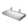 DURAVIT - DuraSquare Dvojumyvadlo 1000x470 mm, bez přepadu, 2 otvory pro baterie, DuraCeram, WonderGliss, bílá (23531000431)