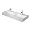 DURAVIT - DuraSquare Dvojumyvadlo 1200x470 mm, bez přepadu, 2 otvory pro baterie, DuraCeram, WonderGliss, bílá (23531200411)