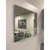 Zrcadlo na chodbu do koupelny předsíně nástěnné s poličkou PURE SHELF 60 x 50 cm s decentní leštěnou hranou s poličkou 410-777