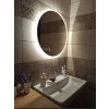 Amirro Zrcadlo na zeď chodbu do pokoje ložnice koupelny předsíně kulaté MOONLIGHT kruh průměr 60 cm s LED podsvíceným okrajem po celém obvodu 411-040