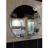 Zrcadlo do koupelny kulaté s poličkou GEORGINA - kruh Ø 60 cm s fazetou 10 mm a skleněnou poličkou 125-615