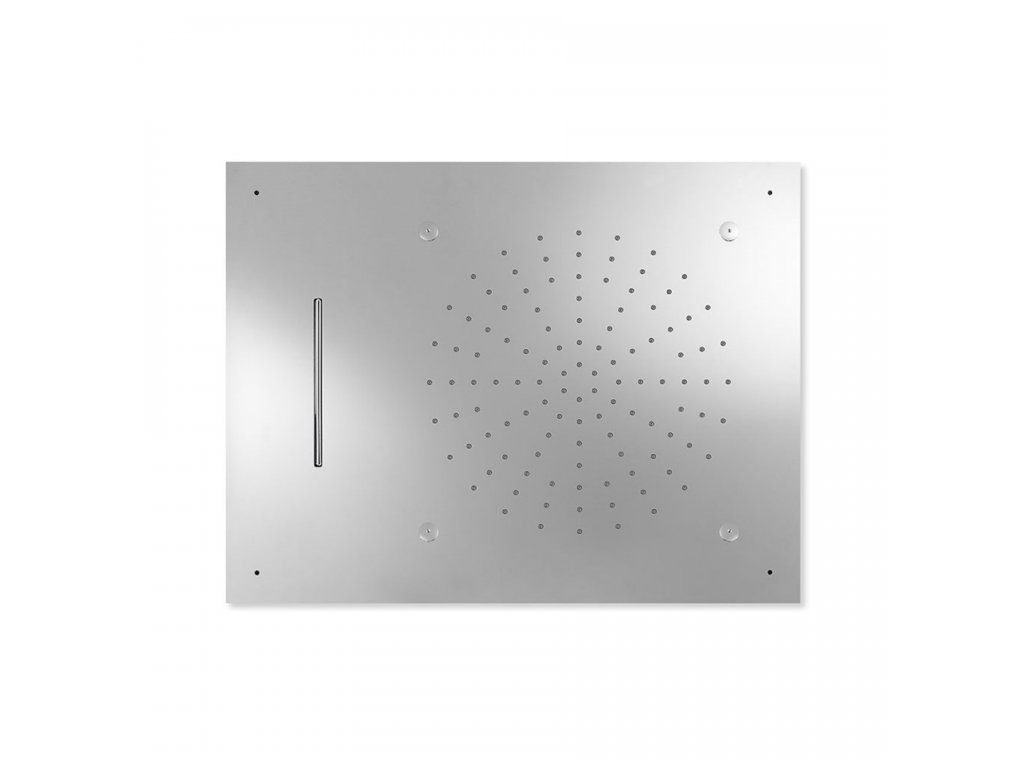 92236 tres steel shower head antilime 3 jet types rain cascade micro drop 500x650 mm water supply through 3 independent outlet tres 29997101