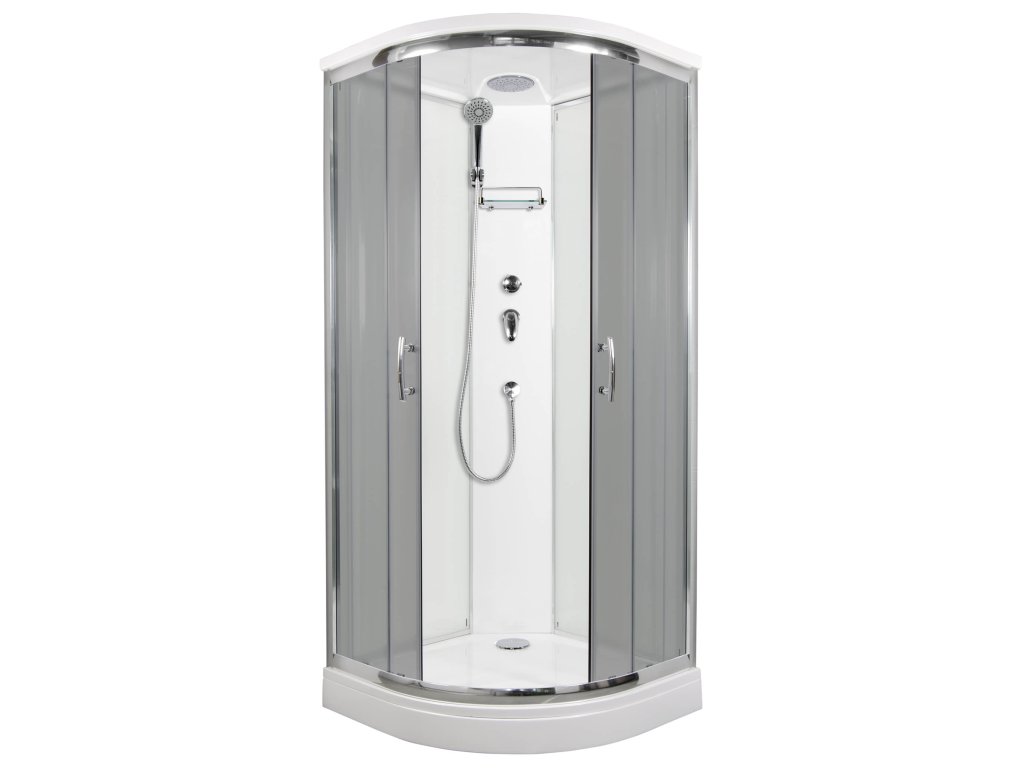 9240 4 sprchovy box ctvrtkruh 90 x 90 cm briliant model 1 se stropem sede sklo