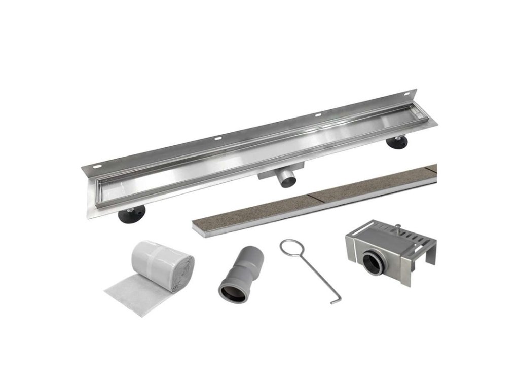 Odtokový sprchový žlab ke stěně TILE (Varianta Odtokový sprchový žlab ke stěně 90 cm, vč. roštu TILE)