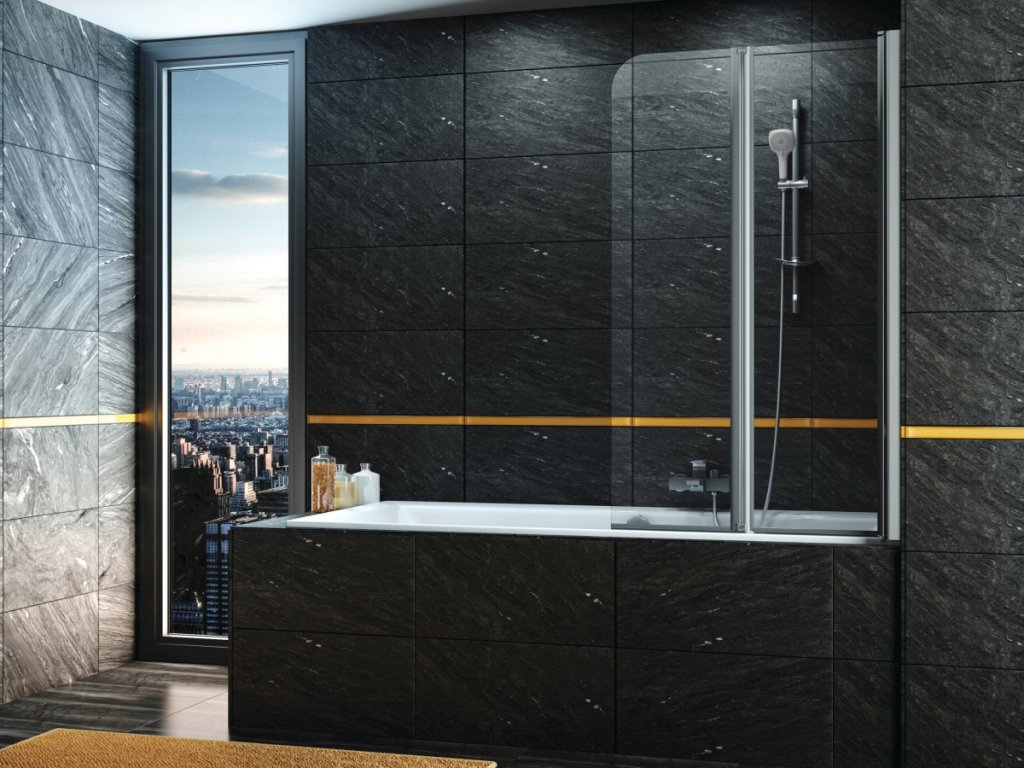 Excellent 2-DÍLNÁ VANOVÁ ZÁSTĚNA AXEL 80 x 140 cm (Rozměr 80 x 140, Provedení levé)