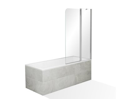 Dvojdílná otevíratelná vanová zástěna OBV2 (Varianta Šířka vanové zástěny: 1200 mm, Výplň: Sklo TRANSPARENT, Výška vanové zástěny: 1400 mm)