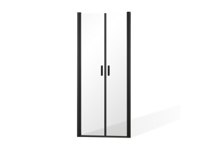 Dvoukřídlé sprchové dveře BADEN BLACK II pro instalaci do niky (Varianta Barva profilu: Černý elox, Orientace: Univerzální, Rozměr dveří: 80 cm, Výplň: Sklo TRANSPARENT)