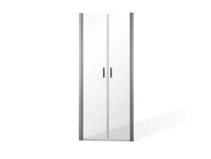 Dvoukřídlé sprchové dveře BADEN II pro instalaci do niky (Varianta Barva profilu: Brillant, Orientace: Univerzální, Rozměr dveří: 80 cm, Výplň: Sklo TRANSPARENT)