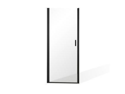 Jednokřídlé sprchové dveře BADEN BLACK I pro instalaci do niky (Varianta Barva profilu: Černý elox, Orientace: Univerzální, Rozměr dveří: 80 cm, Výplň: Sklo TRANSPARENT)