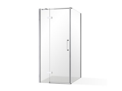 Jednokřídlé sprchové dveře OBDNL(P)1 s pevnou stěnou OBDB (Varianta Orientace: Levá, Rozměr dveří: 80 cm, Rozměr pevné stěny: 80 cm, Výška koutu: 200 cm)