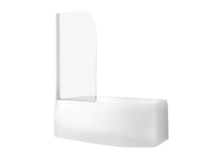 Vanová zástěna iBATH FOLD PRO (Varianta Barva profilu: Bílá, Šířka vanové zástěny: 810 mm, Výplň: Sklo TRANSPARENT, Výška vanové zástěny: 1400 mm)