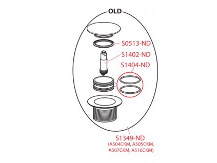 74125 alcaplast nd alcaplast o krouzek pro a504ckm a507ckm vypust vanovou click clack 6 4 kov velka 2 ks alc s1404 nd