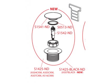 74146 alcaplast nd alcaplast mechanismus click clack pro vypusti s cistenim shora a392c a504ckm a507ckm a465c 50 alc s1542 nd