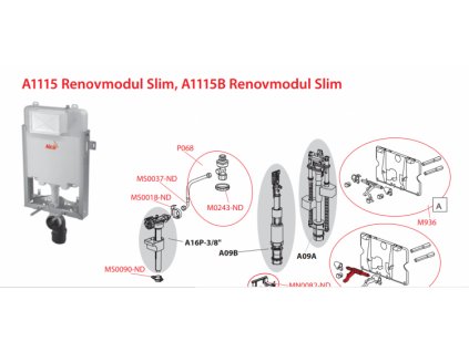 81400 alcaplast nd alcaplast drzak napousteciho ventilu pro slimmodul am alc ms0018c nd