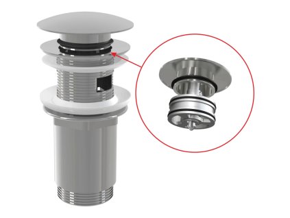 28081 alcaplast vypust umyvadlova click clack 5 4 celokovova s prepadem velka zatka alc a392c