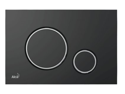 28384 alcaplast ovladaci tlacitko pro predstenove instalacni systemy cerna mat chrom lesk alc m778