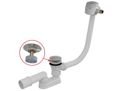 90703 alcaplast sifon vanovy click clack s napoustenim prepadem pro silnostenne vany chrom alc a509ckm