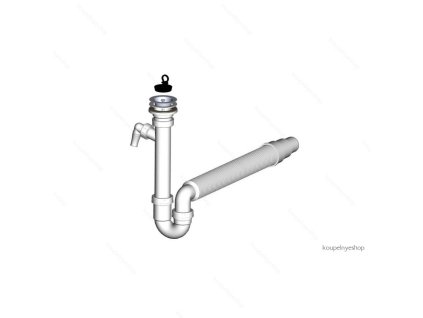 19267 alcaplast a830 50 40 sifon trubkovy s nerezovou mrizkou 70 pripojkou a flexi hadici a830 dn50 40
