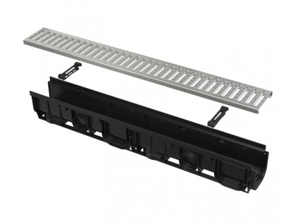 ALCAPLAST AVZ102-R102 Venkovní žlab 100 mm s integrovaným plastovým rámem s pozinkovaným roštem C profilu