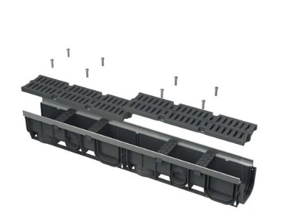 71503 alcaplast avz103 r403 venkovni zlab 100 mm s kovovym ramem a kompozitnim rostem c250